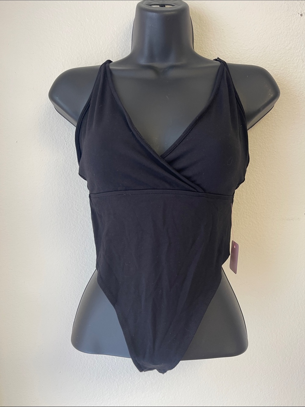 Forever 21 Black V-Neck Wrap Bodysuit